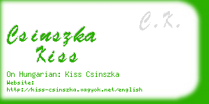 csinszka kiss business card